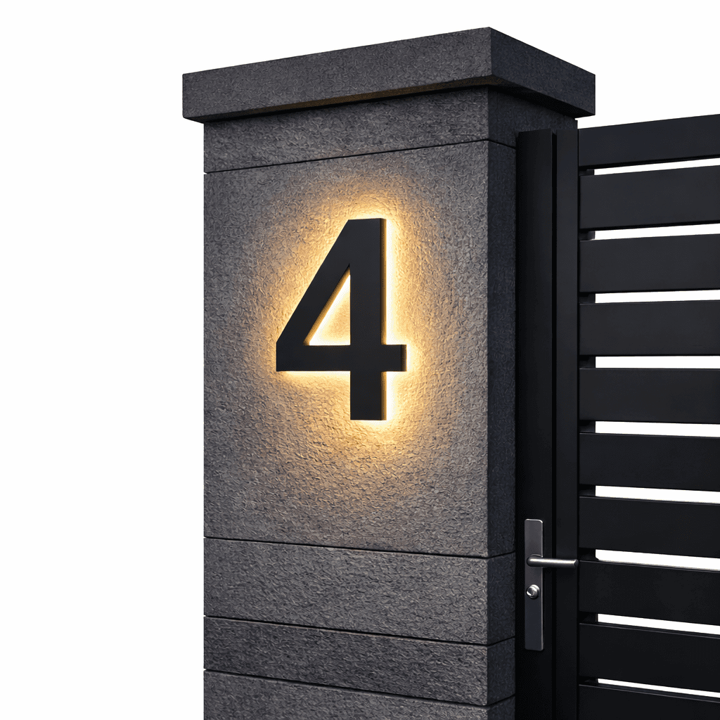 Lichtzeichen - Modern LED House Number Sign with Custom Size & Waterproof Design 13