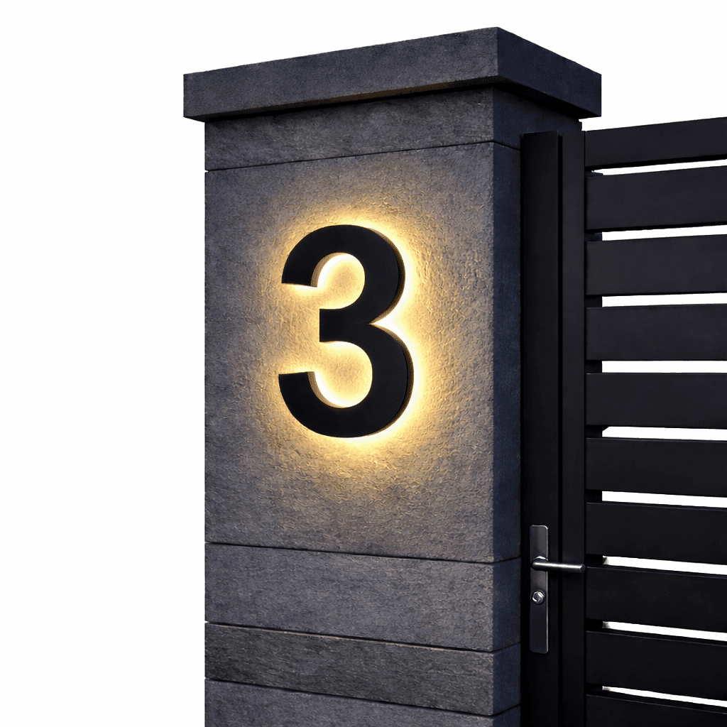 Lichtzeichen - Modern LED House Number Sign with Custom Size & Waterproof Design 9