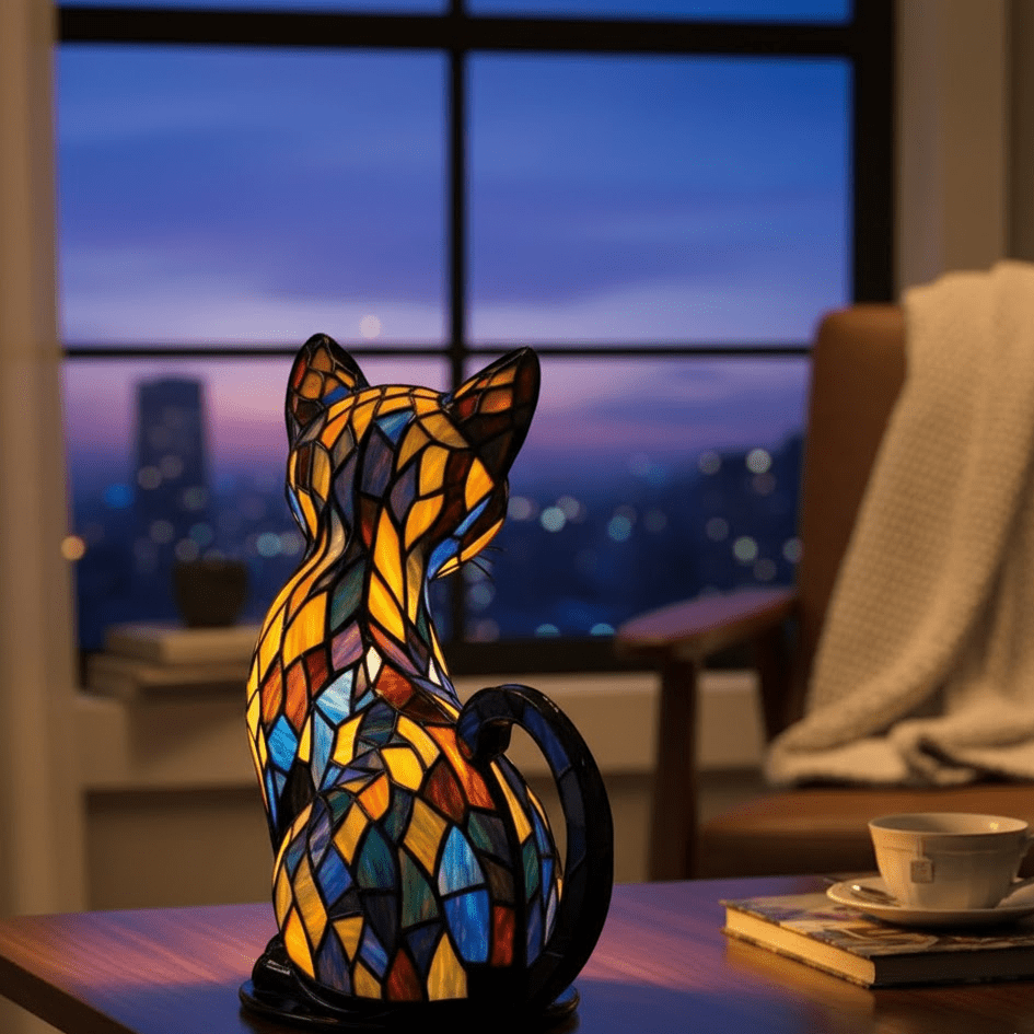 Lumikat - Handmade Cat Lamp Night Light with Warm LED Glow for Cozy Ambiance 1