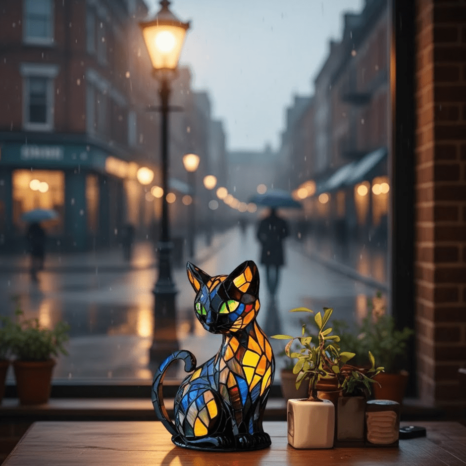 Lumikat - Handmade Cat Lamp Night Light with Warm LED Glow for Cozy Ambiance 2