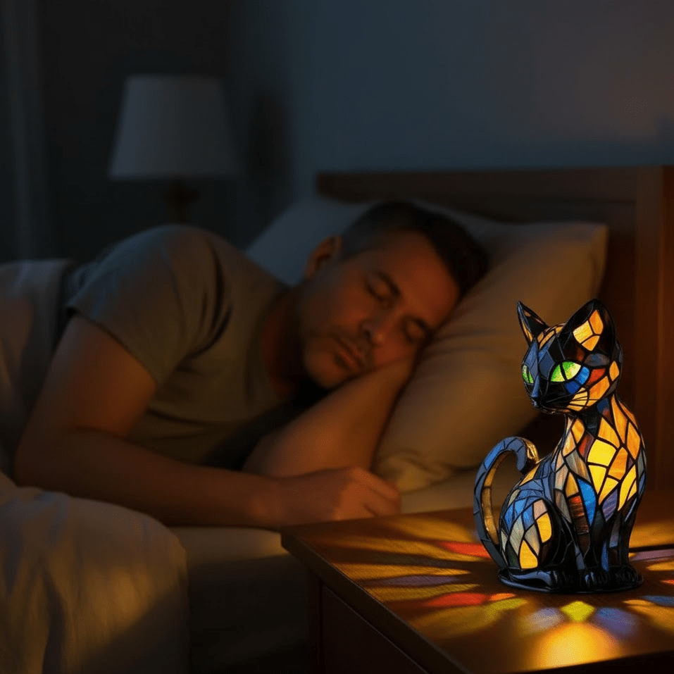 Lumikat - Handmade Cat Lamp Night Light with Warm LED Glow for Cozy Ambiance 3