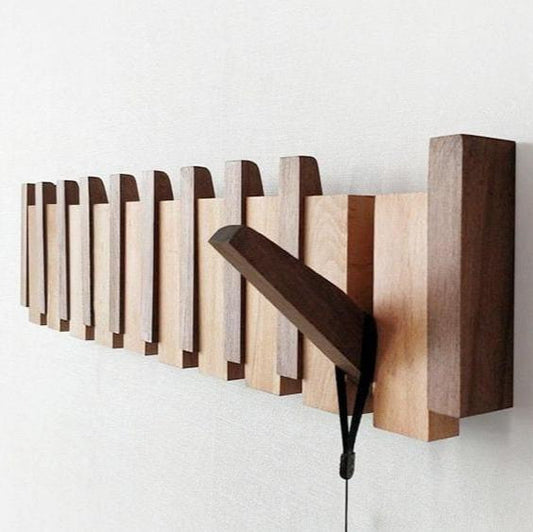 Luxora - Handmade Wooden Coat Rack with Magnetic Hooks 0