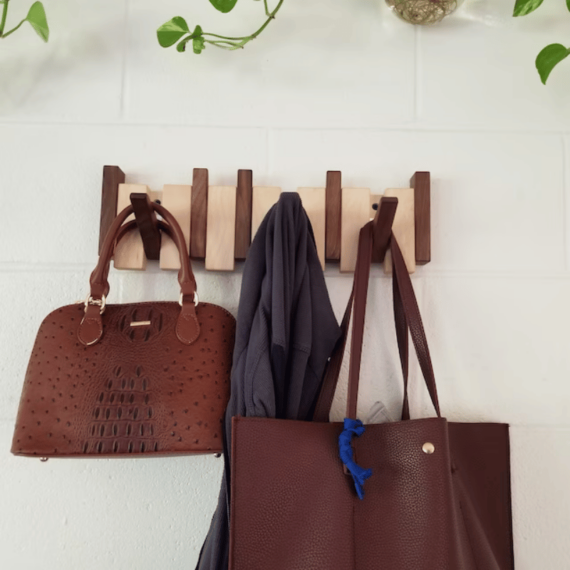 Luxora - Handmade Wooden Coat Rack with Magnetic Hooks 4