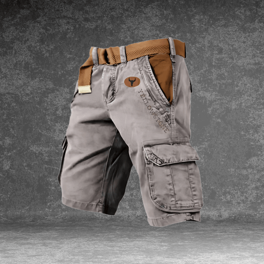 MAVERICK Men's Cargo Shorts - Lightweight Black Work Shorts with Multiple Pockets 0