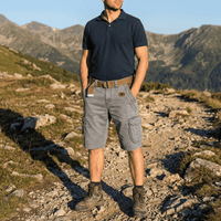 MAVERICK Men's Cargo Shorts - Lightweight Black Work Shorts with Multiple Pockets 1