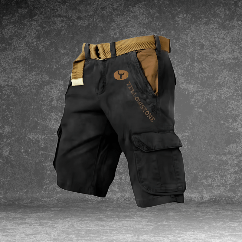 MAVERICK Men's Cargo Shorts - Lightweight Black Work Shorts with Multiple Pockets 2