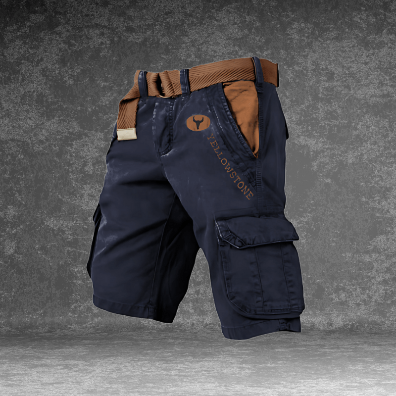 MAVERICK Men's Cargo Shorts - Lightweight Black Work Shorts with Multiple Pockets 3