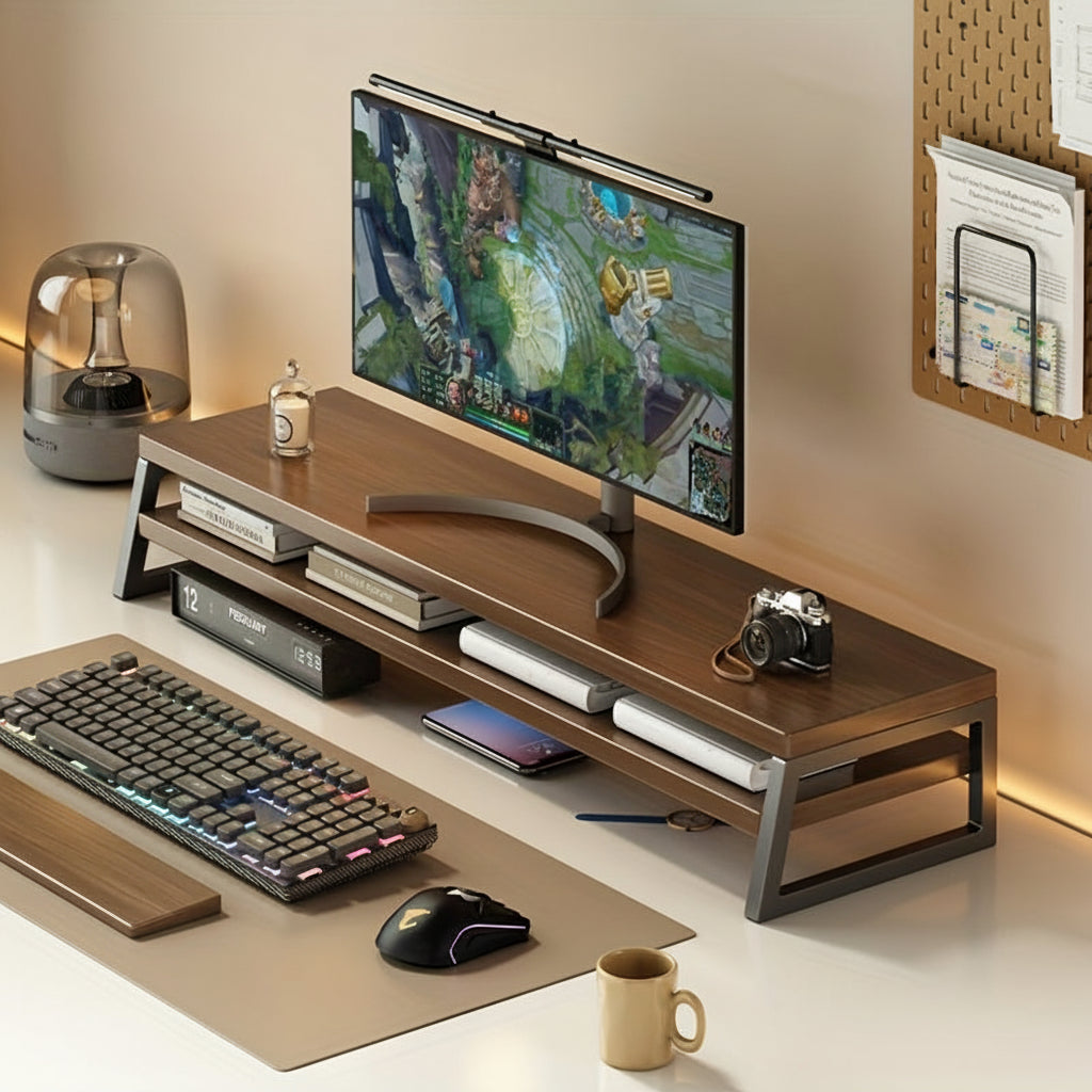 MODERNLIFT - Ergonomic Wooden Monitor Stand with Integrated Storage 0