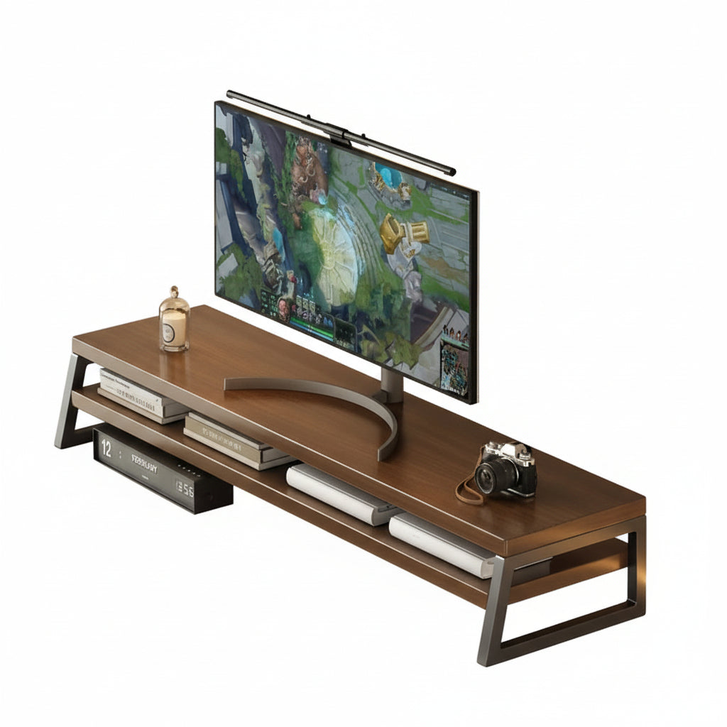 MODERNLIFT - Ergonomic Wooden Monitor Stand with Integrated Storage 4