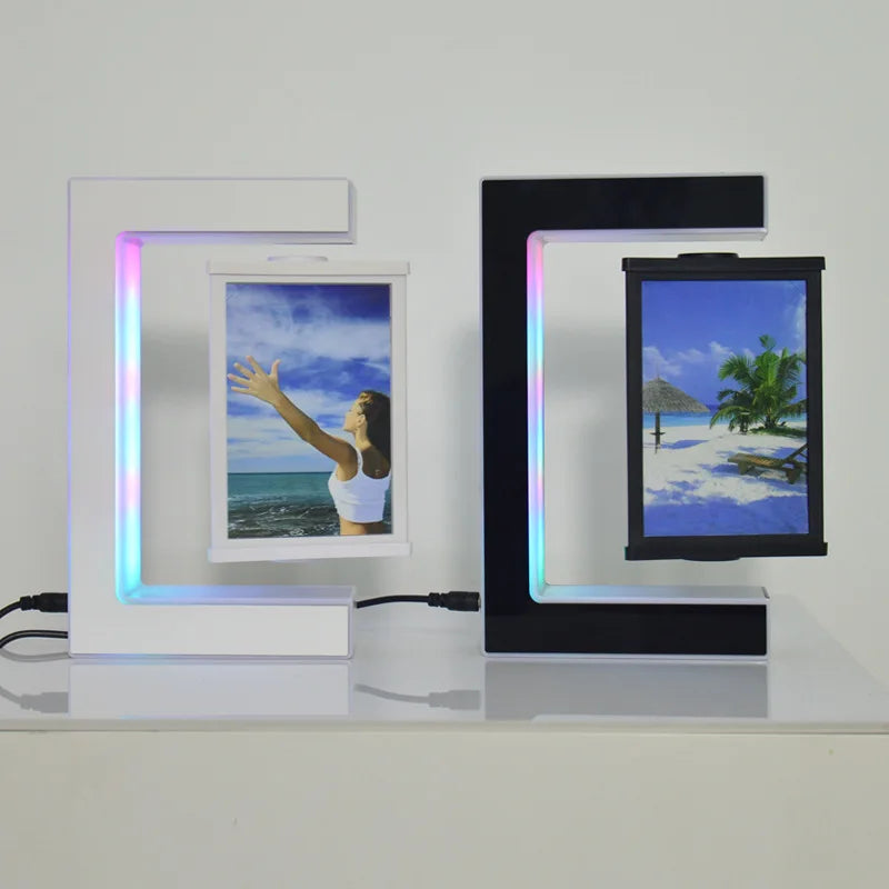 Magnetic Levitating Photo Frame with LED Night Light - Unique Home Decor 0