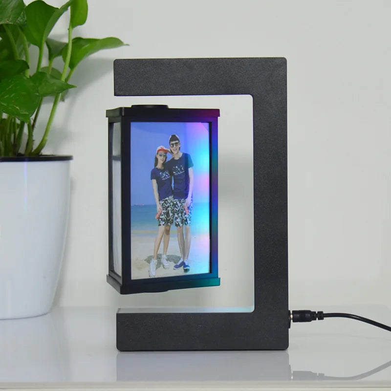 Magnetic Levitating Photo Frame with LED Night Light - Unique Home Decor 1