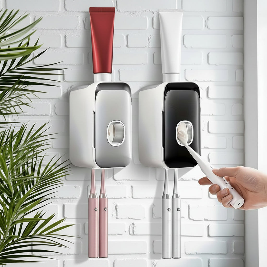 PRESSIQ – Manual Toothpaste Dispenser for Organized Bathroom Use