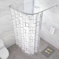 FLEXICURVE – Extendable L-Shaped Shower Curtain Rod with Punch-Free Stainless Steel Installation for Modern Bathrooms