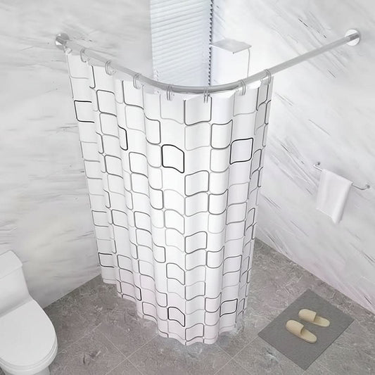 FLEXICURVE – Ausziehbare L-förmige Duschvorhangstange mit bohrfreier Edelstahlmontage für moderne Badezimmer