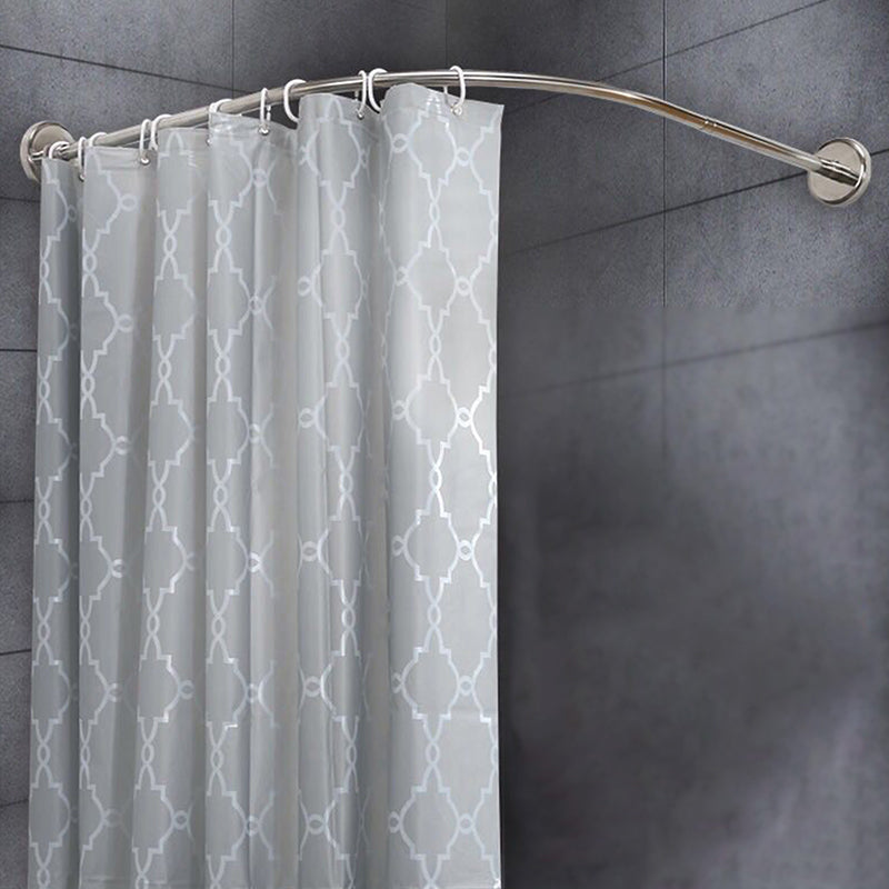 FLEXICURVE – Extendable L-Shaped Shower Curtain Rod with Punch-Free Stainless Steel Installation for Modern Bathrooms