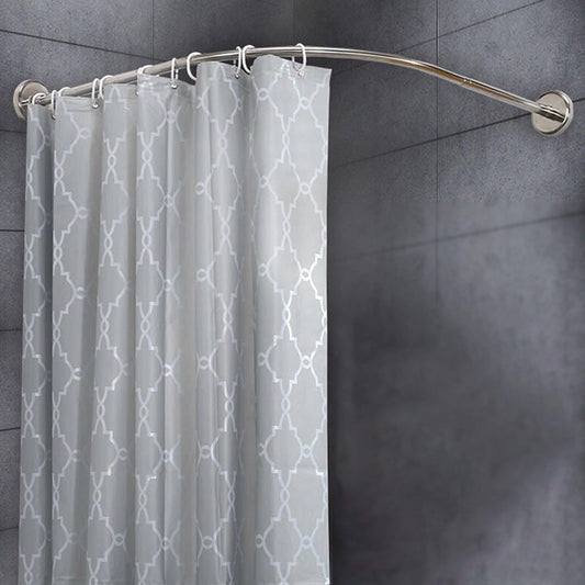 FLEXICURVE – Extendable L-Shaped Shower Curtain Rod with Punch-Free Stainless Steel Installation for Modern Bathrooms
