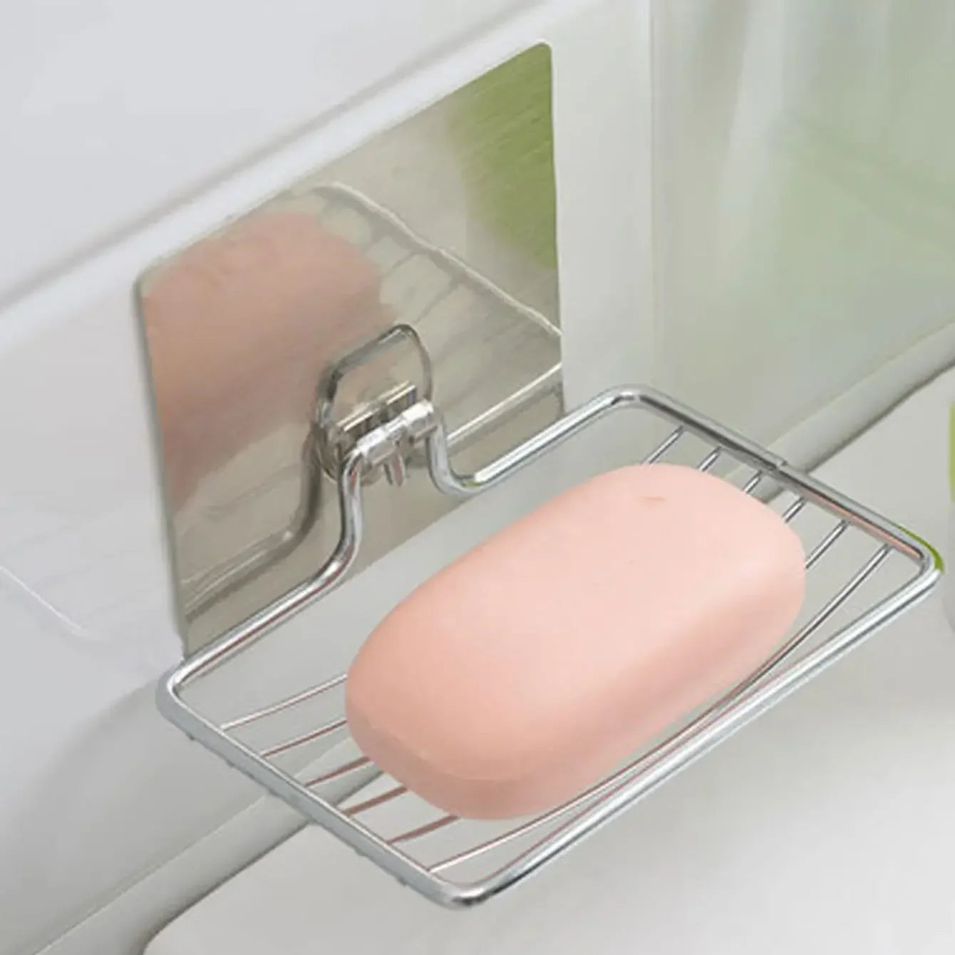 SOAP SHELF – Wall-mounted stainless steel soap rack with drainage design for clean and organized bathroom storage