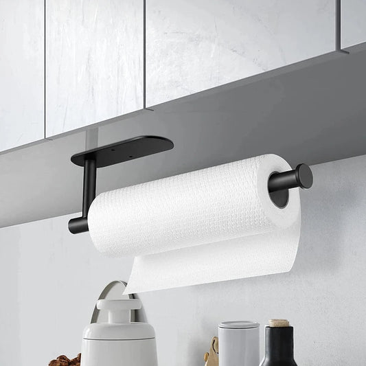 ROLLIX – Stainless Steel Adhesive Paper Towel Holder with Wall Mount Design for Kitchen and Bathroom Organization
