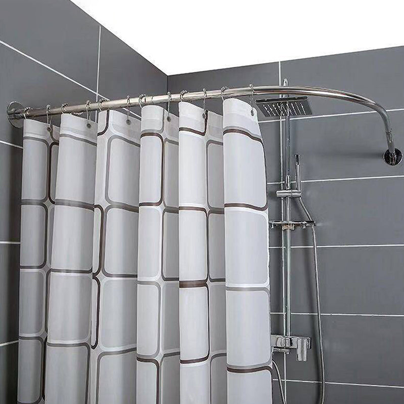 FLEXICURVE – Extendable L-Shaped Shower Curtain Rod with Punch-Free Stainless Steel Installation for Modern Bathrooms