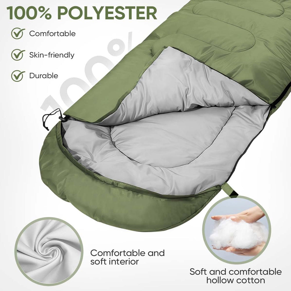 TREKREST – Warm Envelope Sleeping Bag for Camping & Outdoor Adventures