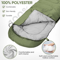 TREKREST – Warm Envelope Sleeping Bag for Camping & Outdoor Adventures