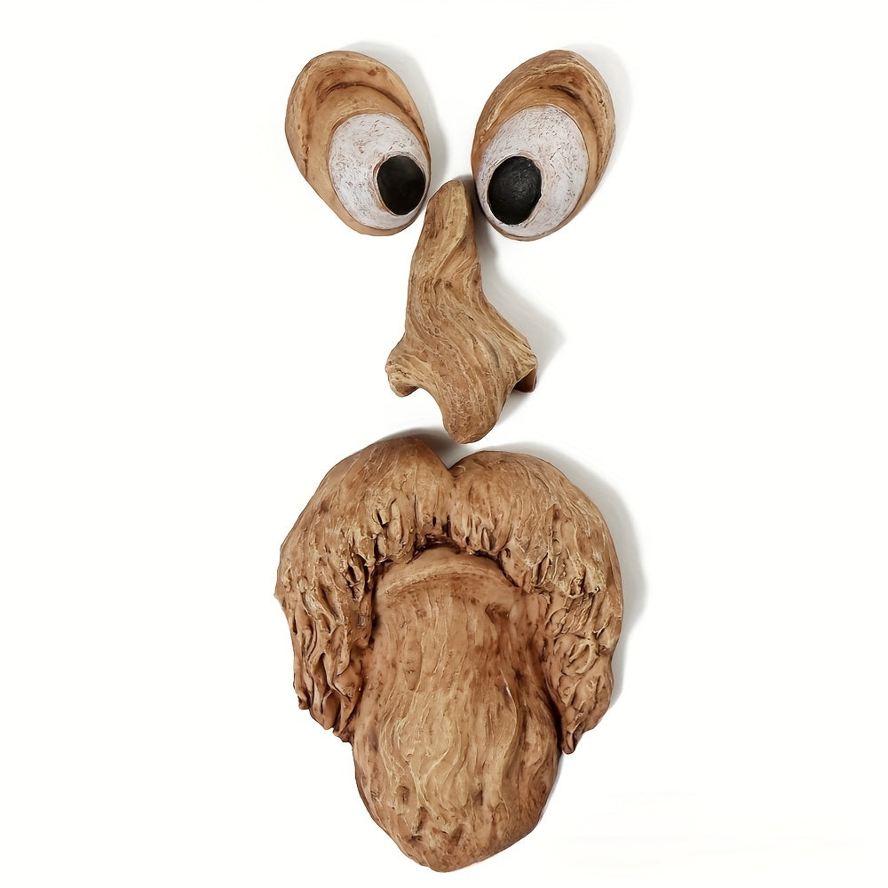 WOODWINK - Whimsical tree face ornament crafted to bring playful character outdoors.
