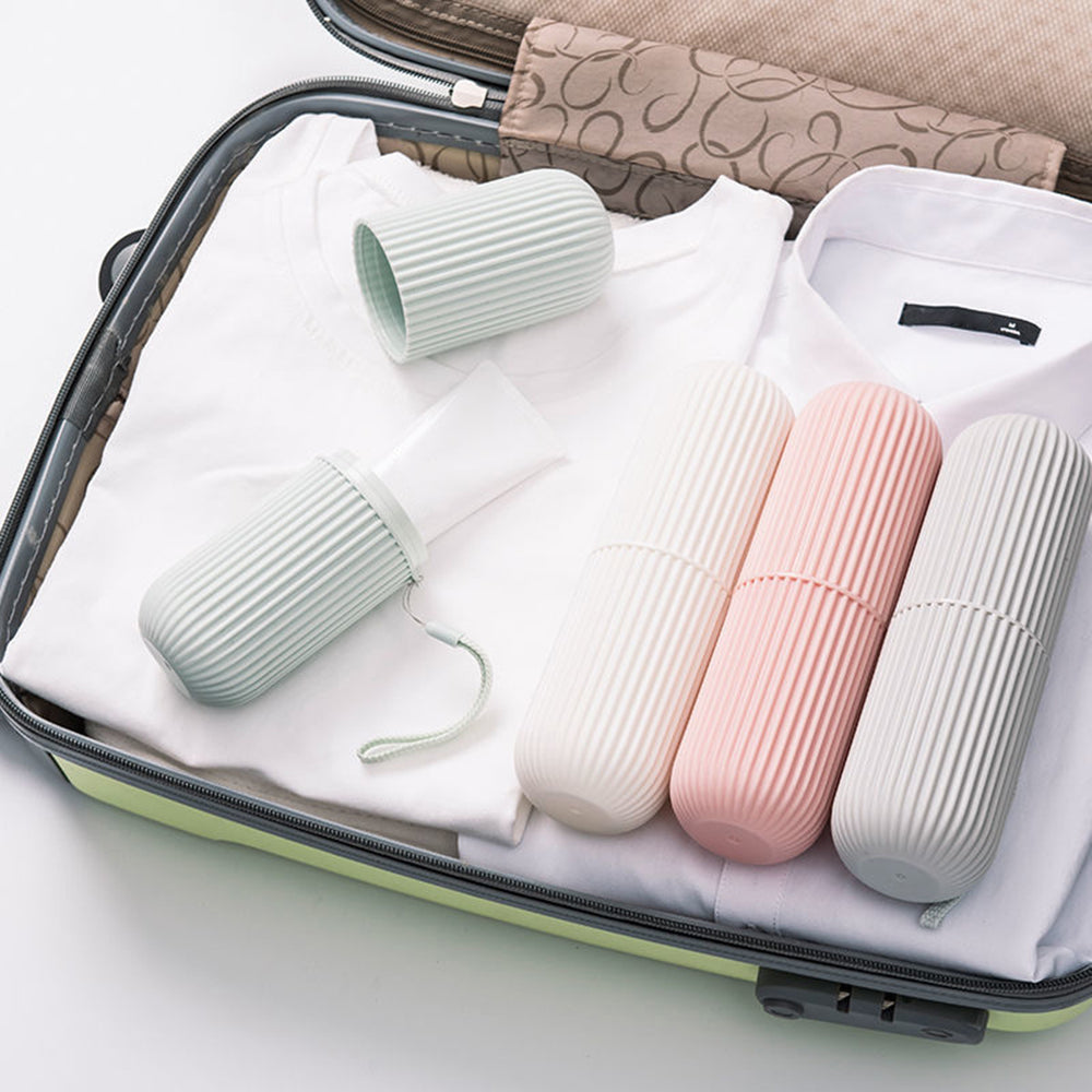TRAVEL CUP – Custodia Portatile per Spazzolino e Dentifricio progettata per un'organizzazione igienica e compatta in viaggio