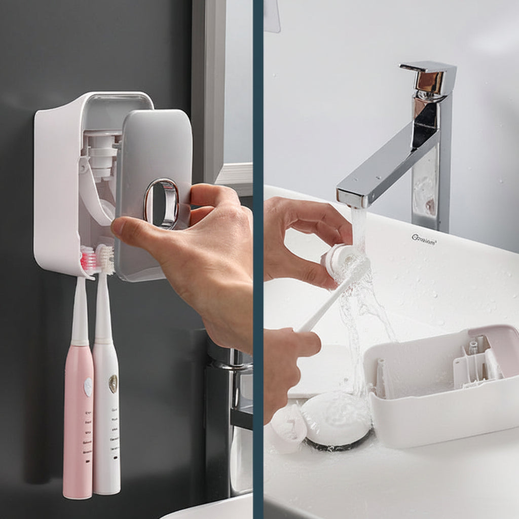 PRESSIQ – Manual Toothpaste Dispenser for Organized Bathroom Use