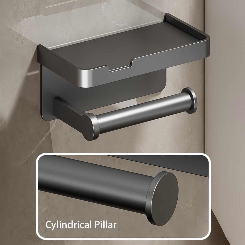 TOILET ROLL - Wall-mounted aluminum toilet paper holder with storage drawer design
