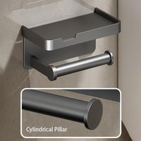 TOILET ROLL - Wall-mounted aluminum toilet paper holder with storage drawer design