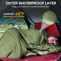 TREKREST – Warm Envelope Sleeping Bag for Camping & Outdoor Adventures