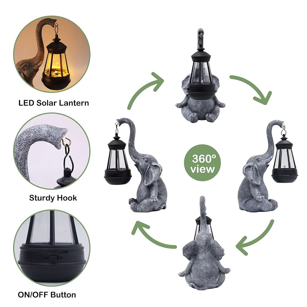 ELEGLOW – Solar-Elefanten-Laterne für den Garten