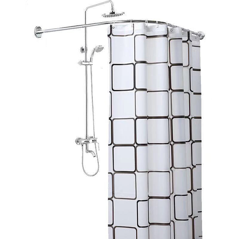 FLEXICURVE – Extendable L-Shaped Shower Curtain Rod with Punch-Free Stainless Steel Installation for Modern Bathrooms