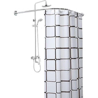 FLEXICURVE – Extendable L-Shaped Shower Curtain Rod with Punch-Free Stainless Steel Installation for Modern Bathrooms
