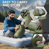TREKREST – Warm Envelope Sleeping Bag for Camping & Outdoor Adventures