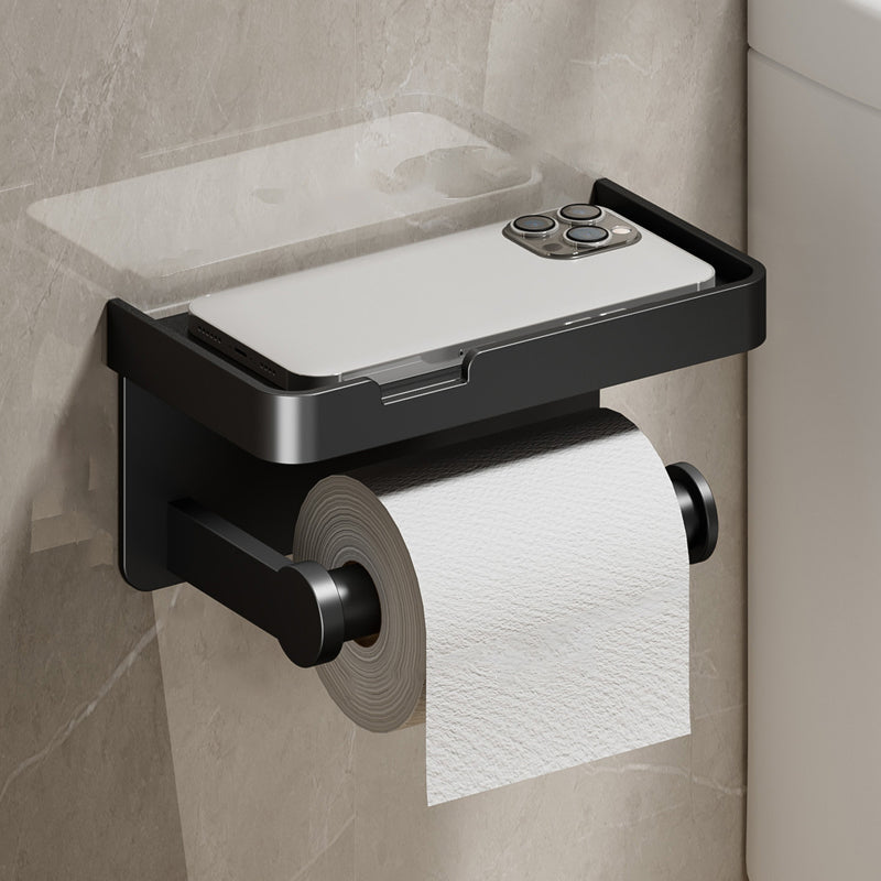 TOILET ROLL - Wall-mounted aluminum toilet paper holder with storage drawer design