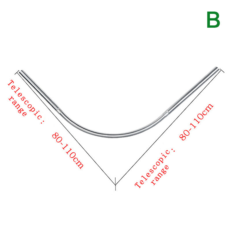 FLEXICURVE – Extendable L-Shaped Shower Curtain Rod with Punch-Free Stainless Steel Installation for Modern Bathrooms