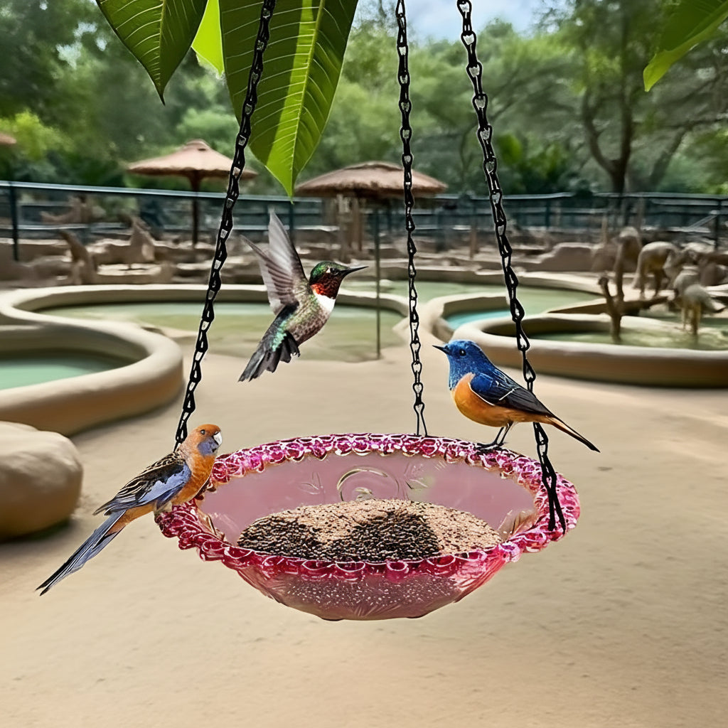 BIRDNEST – Hanging Double Bowl Feeder for Outdoor Bird Watching