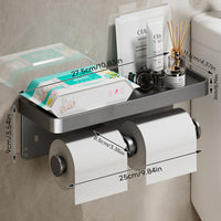 TOILET ROLL - Wall-mounted aluminum toilet paper holder with storage drawer design