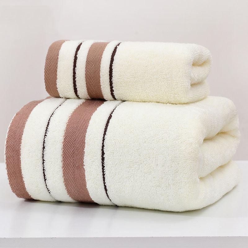 GOLDENWEAVE – Luxury 5-Piece Towel Set with Gold Stripe Design
