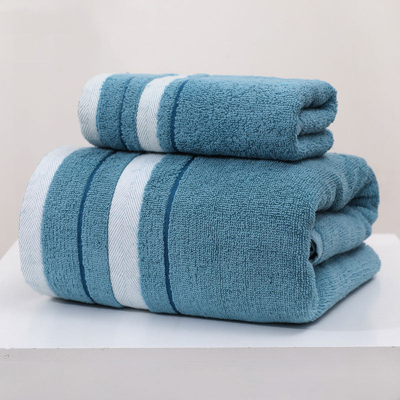 GOLDENWEAVE – Luxury 5-Piece Towel Set with Gold Stripe Design