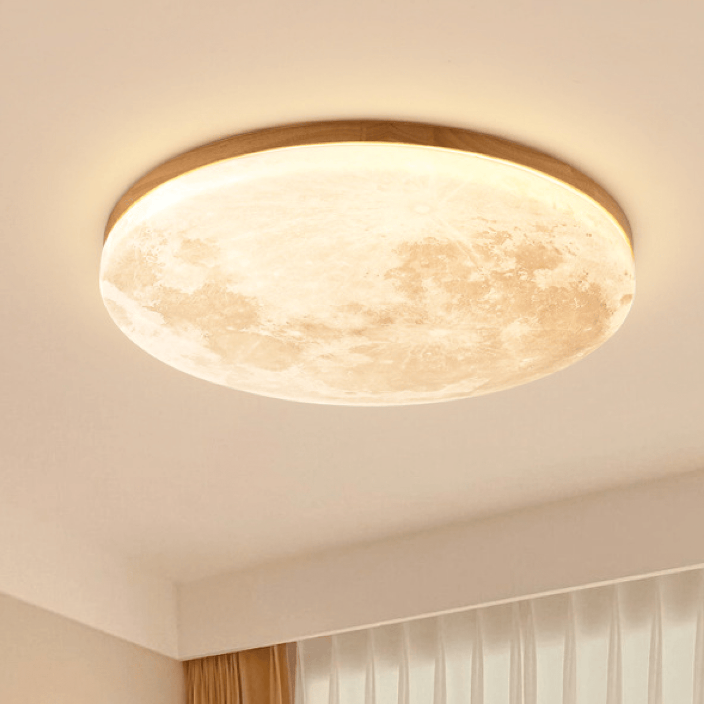 Modern Dimmable LED Flush Mount Ceiling Light - Soft Ambient Moonlight Fixture 0