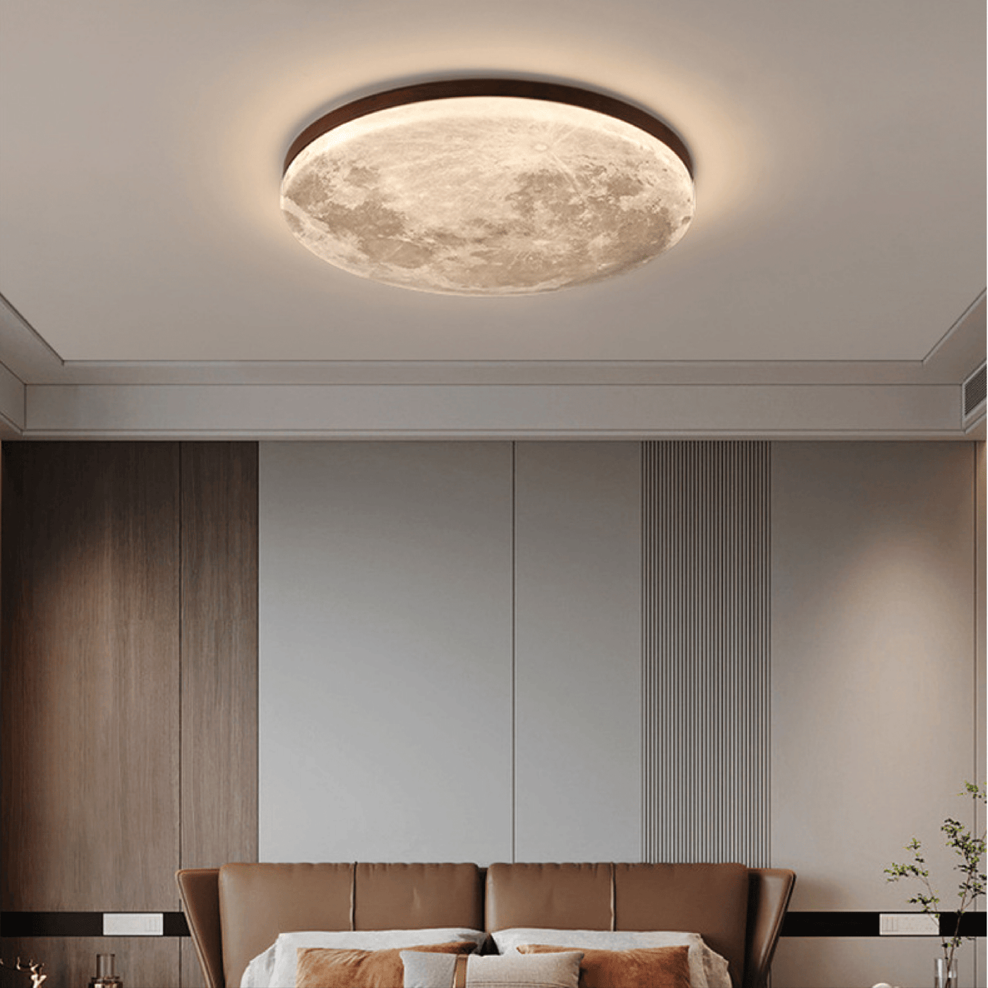 Modern Dimmable LED Flush Mount Ceiling Light - Soft Ambient Moonlight Fixture 4