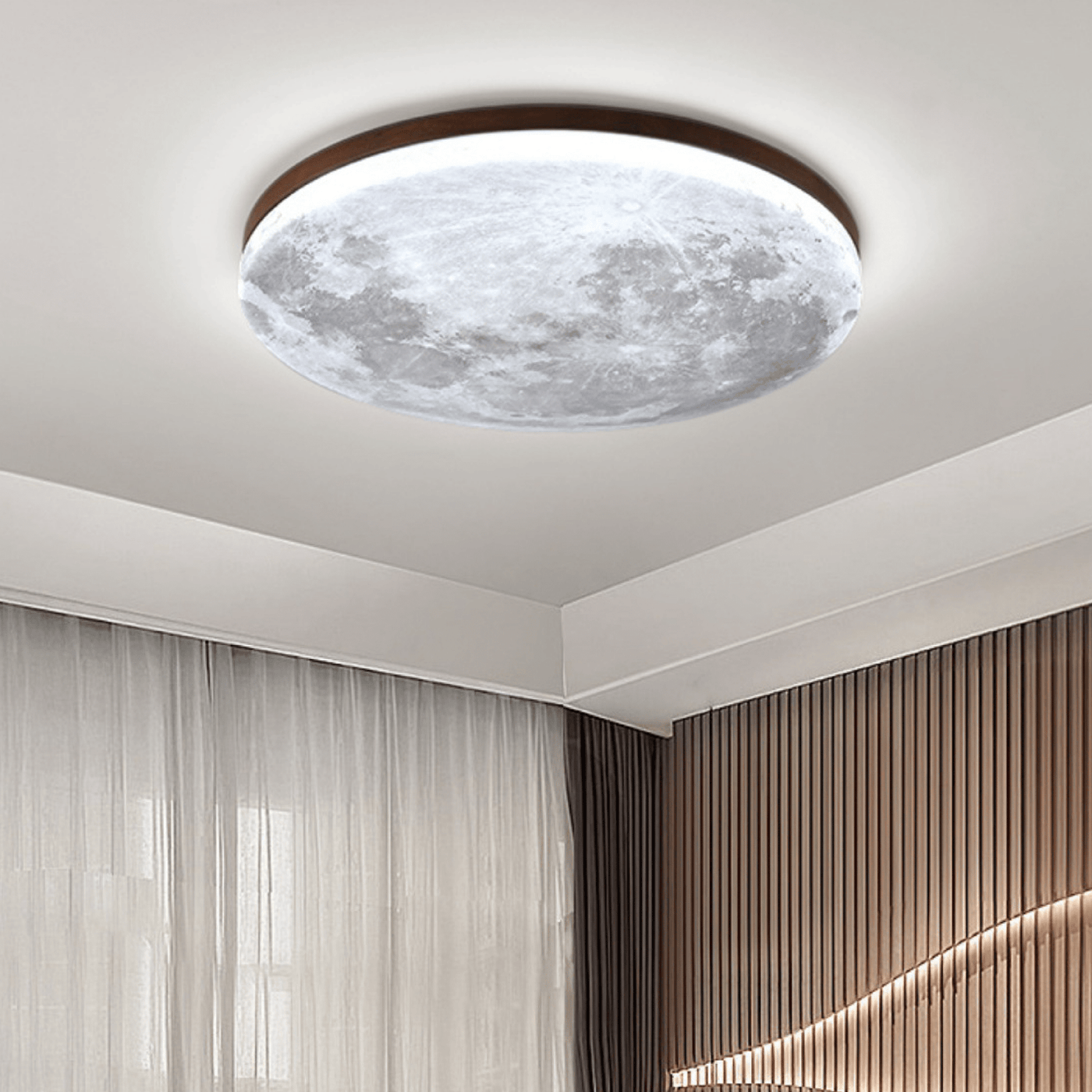 Modern Dimmable LED Flush Mount Ceiling Light - Soft Ambient Moonlight Fixture 8