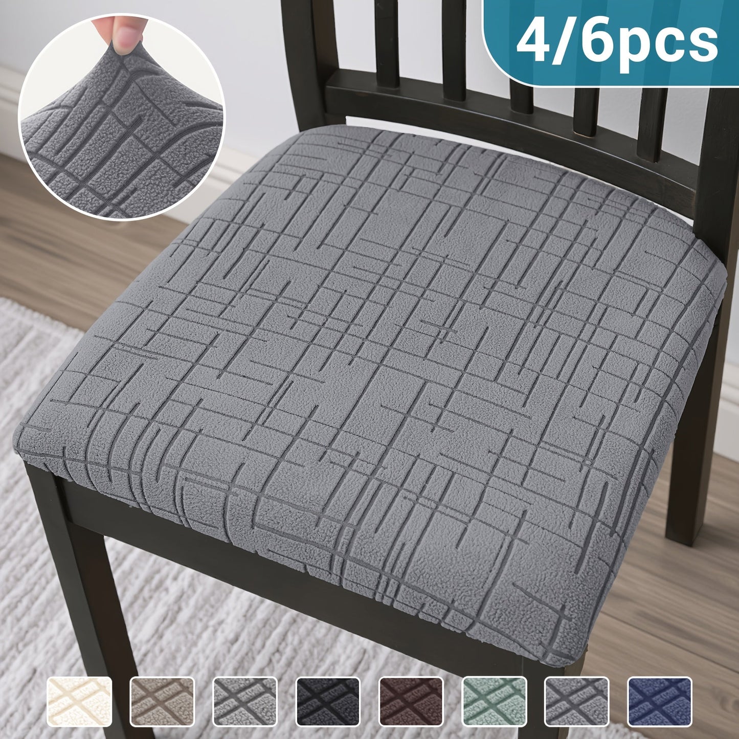 Modern Stretch Dining Chair Covers - Elastic Cross Pattern for Protection 2