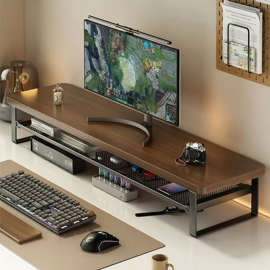 Monostand - Dual-Layer Computer Monitor Stand with Pull-Out Storage Drawer 0