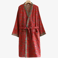 NATUREROBE - Organic cotton kimono bathrobe with breathable gauze fabric and reversible design for relaxed, everyday comfort and natural elegance 6