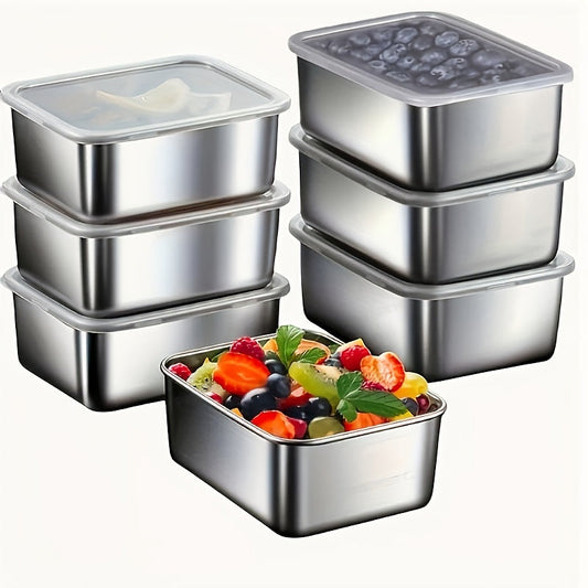 NUTRIBOX - 7-Piece Stainless Steel Food Storage Containers Set for Meal Prep 0