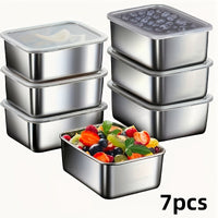 NUTRIBOX - 7-Piece Stainless Steel Food Storage Containers Set for Meal Prep 4