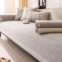 Naturweft - Non-Slip Cotton Linen Sofa Throw Blanket for Year-Round Comfort 5